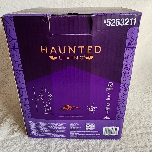 New Halloween Haunted Living 8 ft Pre-Lit Spider Inflatable indoor outdoor decor